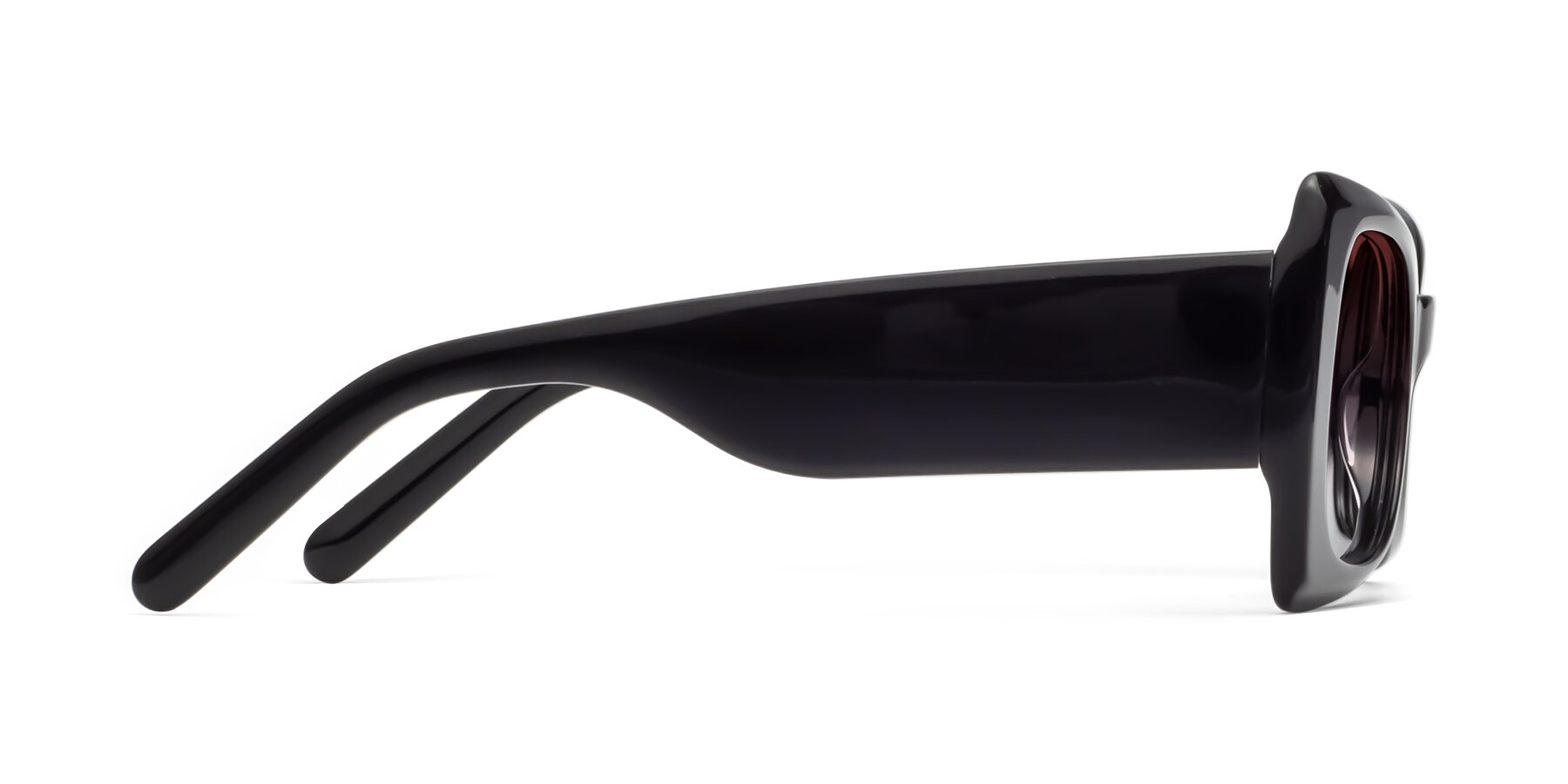 Side of 1564 in Black with Garnet Gradient Lenses