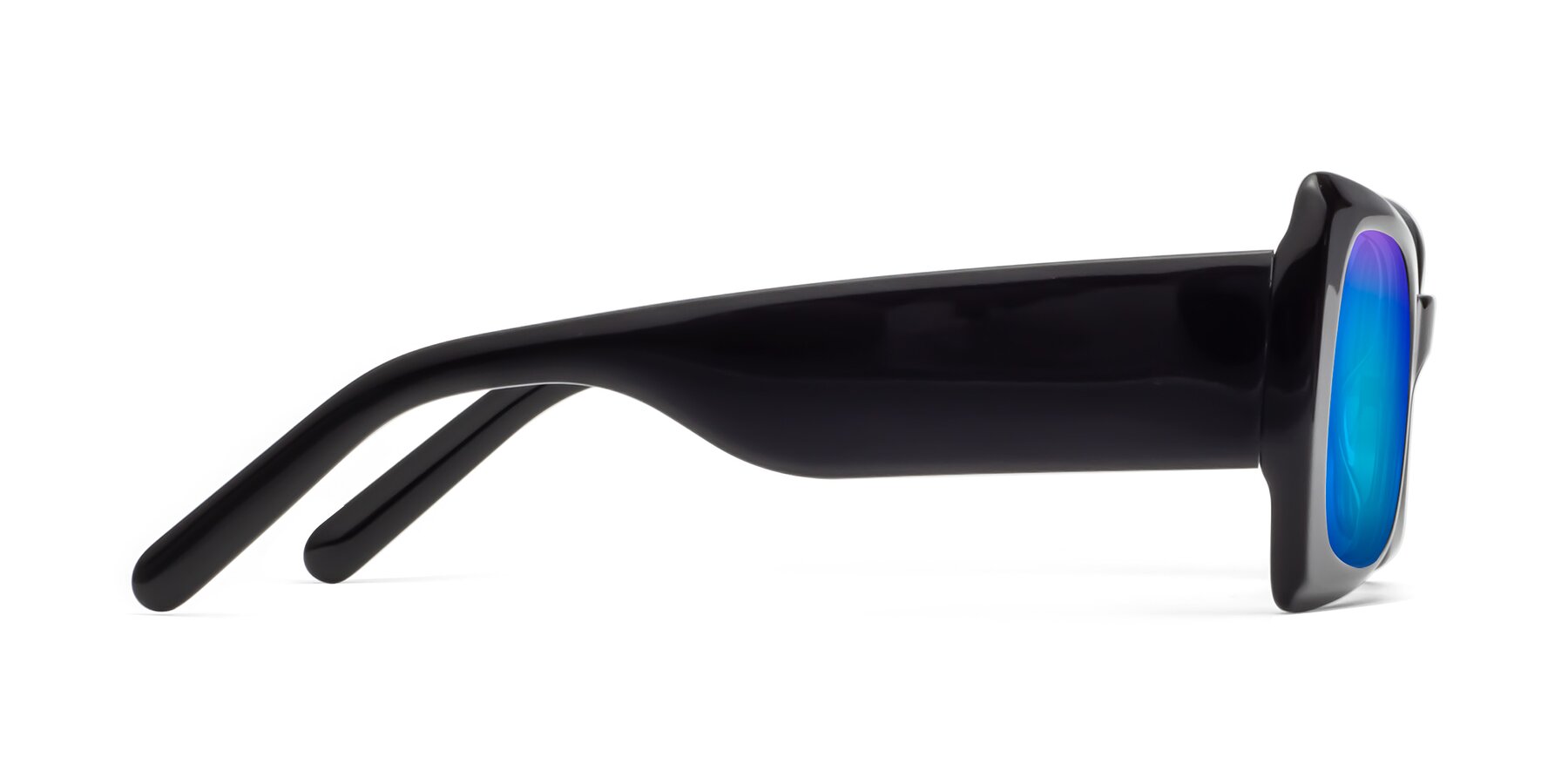 Side of 1564 in Black with Blue Mirrored Lenses