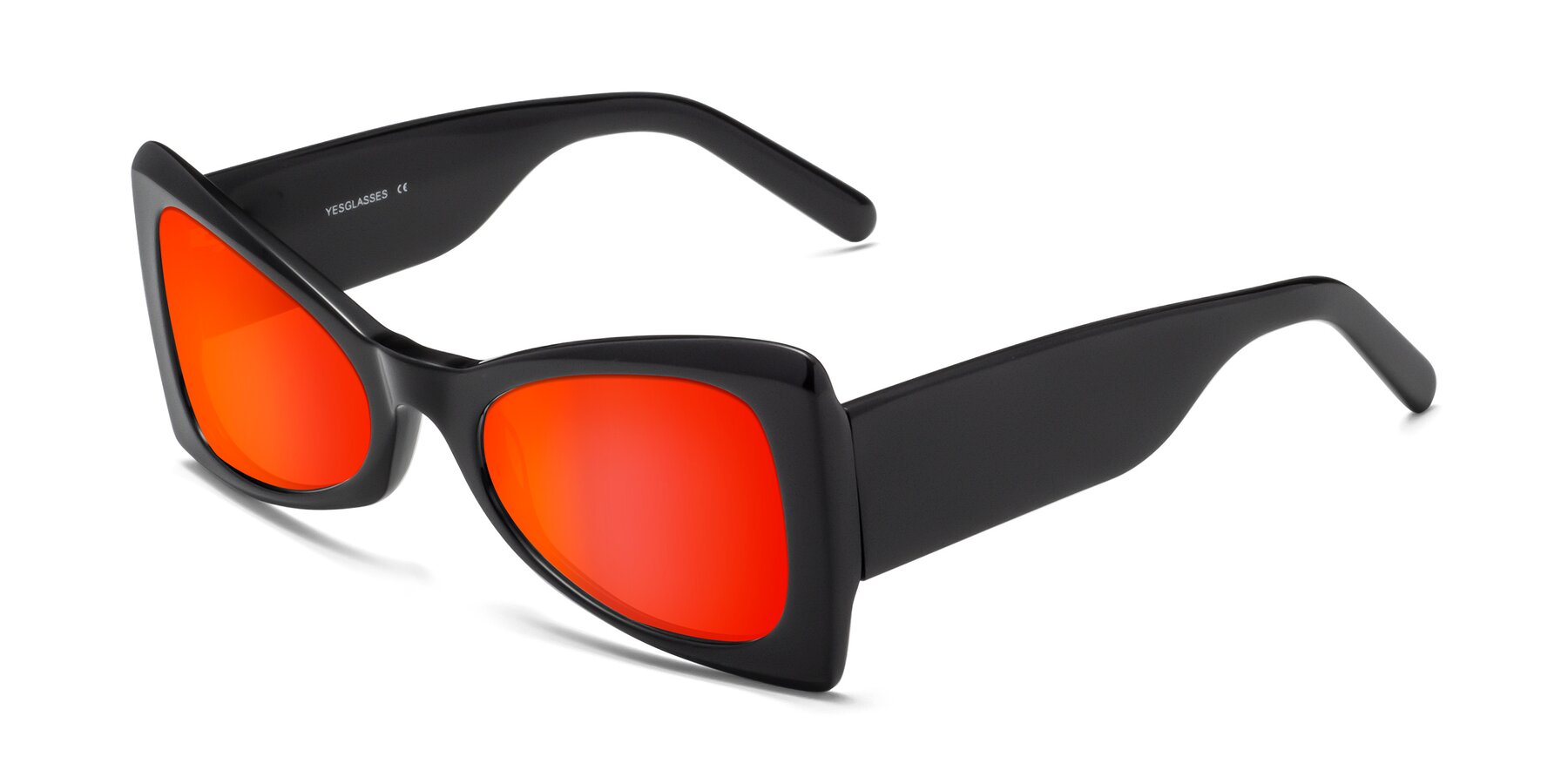 Angle of 1564 in Black with Red Gold Mirrored Lenses