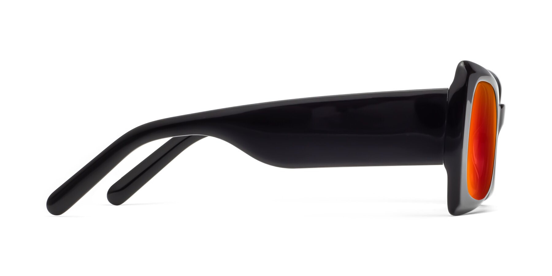 Side of 1564 in Black with Red Gold Mirrored Lenses