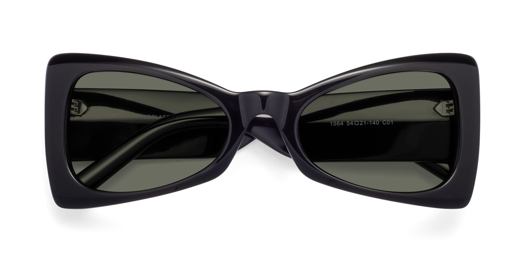 Folded Front of 1564 in Black with Gray Polarized Lenses