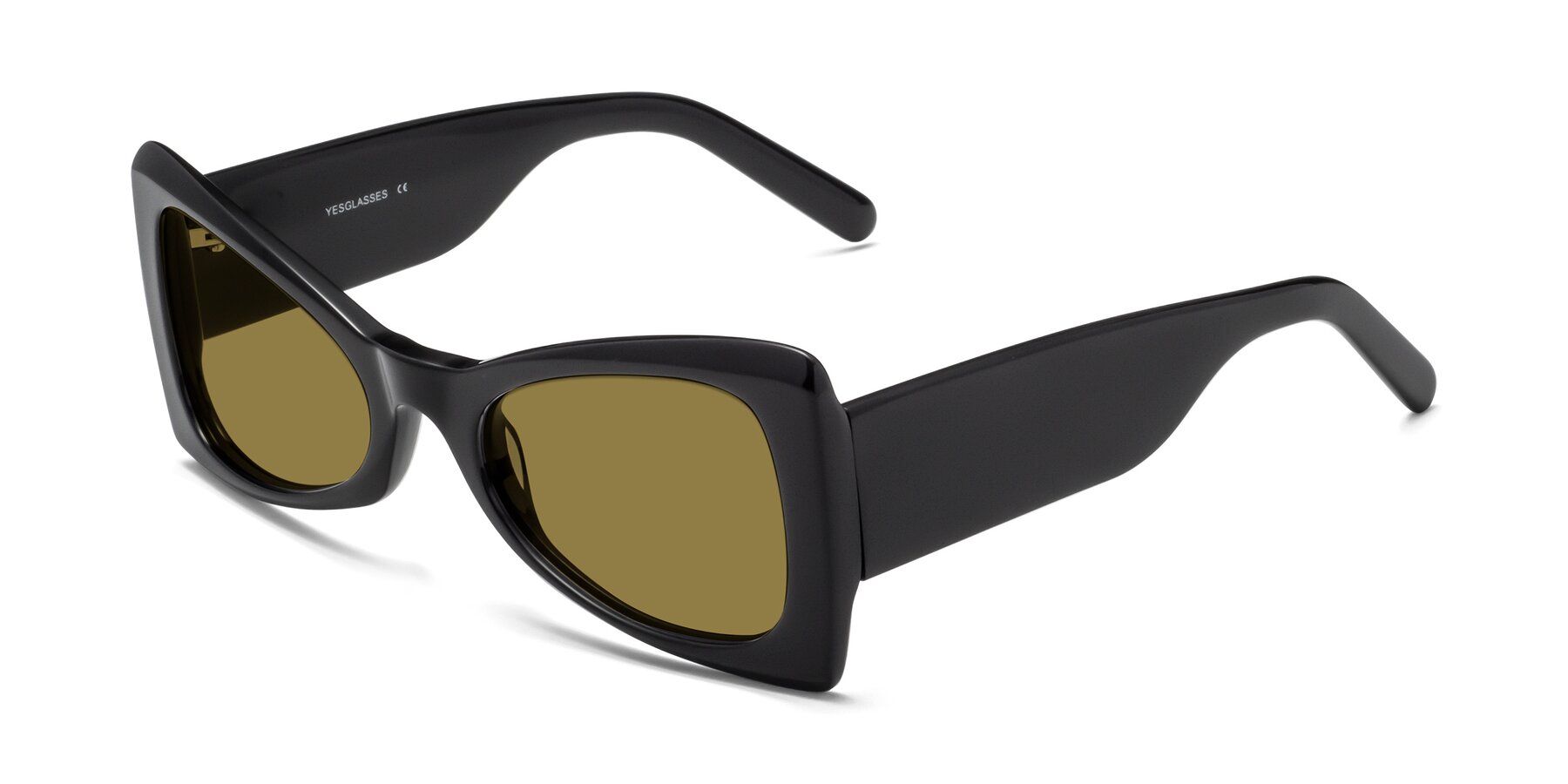 Angle of 1564 in Black with Brown Polarized Lenses