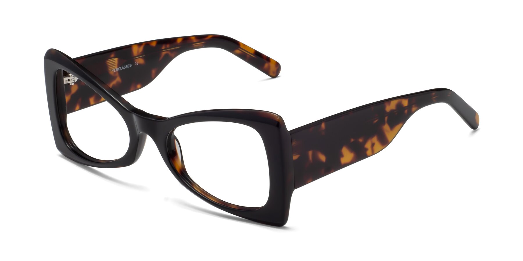Angle of 1564 in Black-Tortoise with Clear Blue Light Blocking Lenses