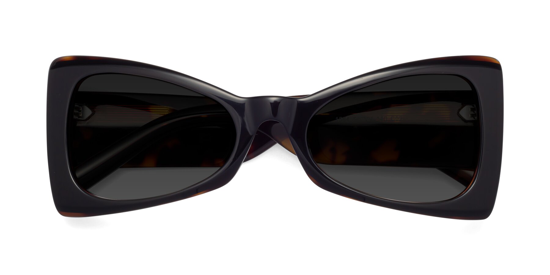 Folded Front of 1564 in Black-Tortoise with Gray Polarized TAC Lenses