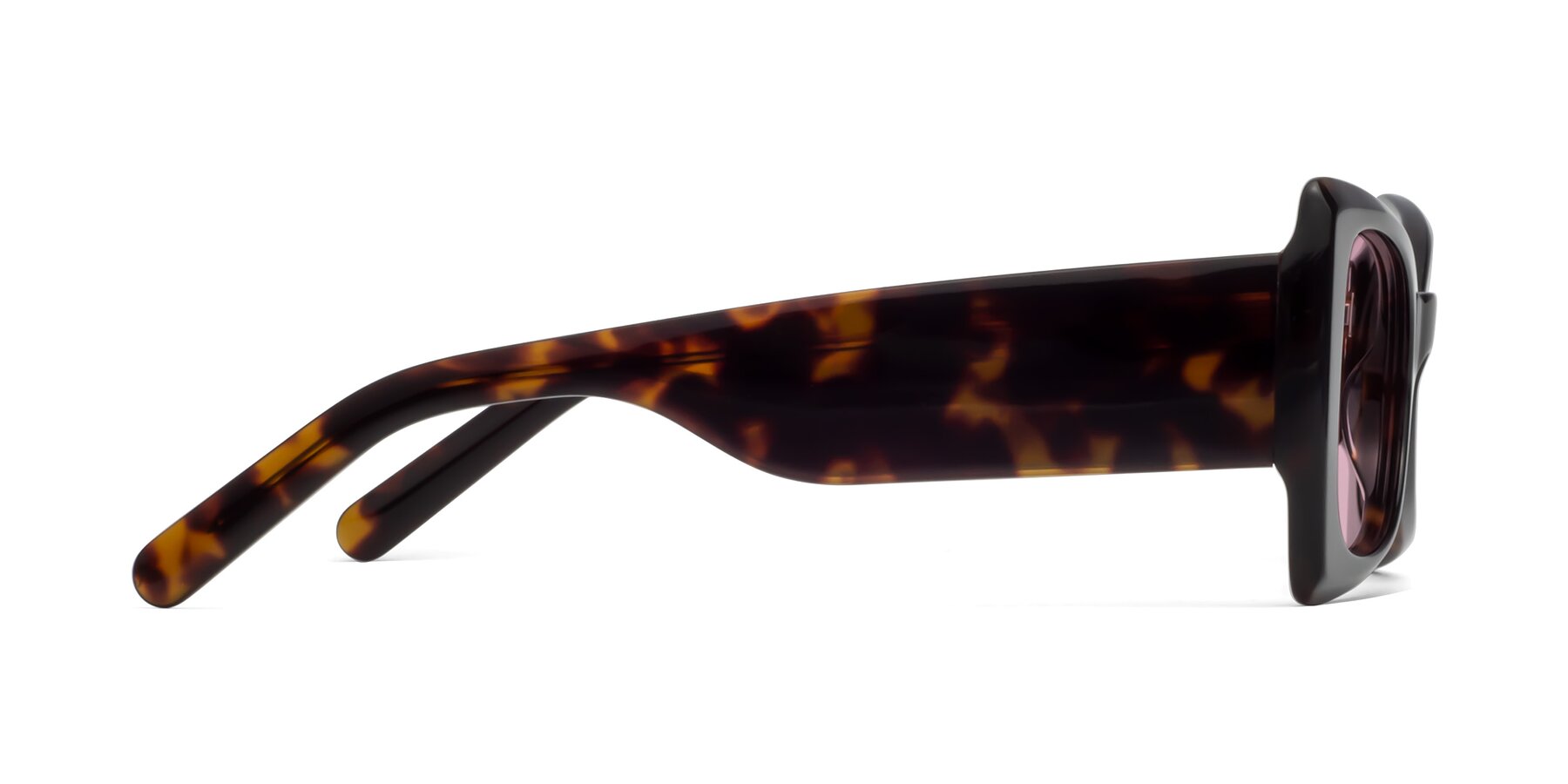 Side of 1564 in Black-Tortoise with Light Wine Tinted Lenses