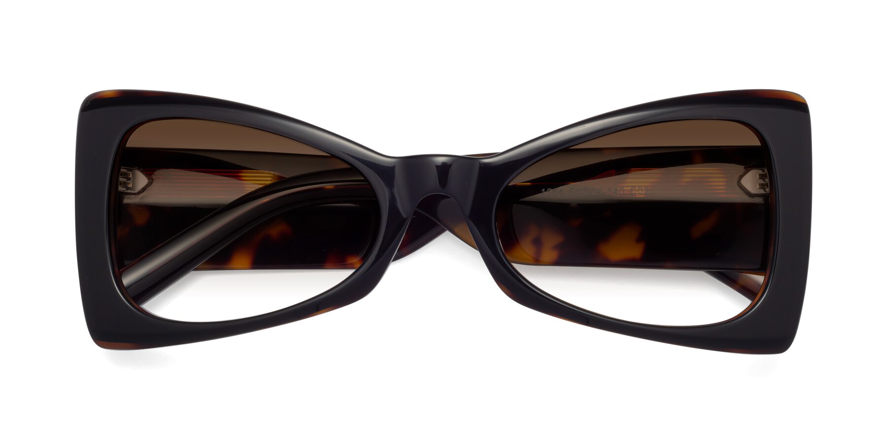 Folded Front of 1564 in Black-Tortoise with Brown Gradient Lenses