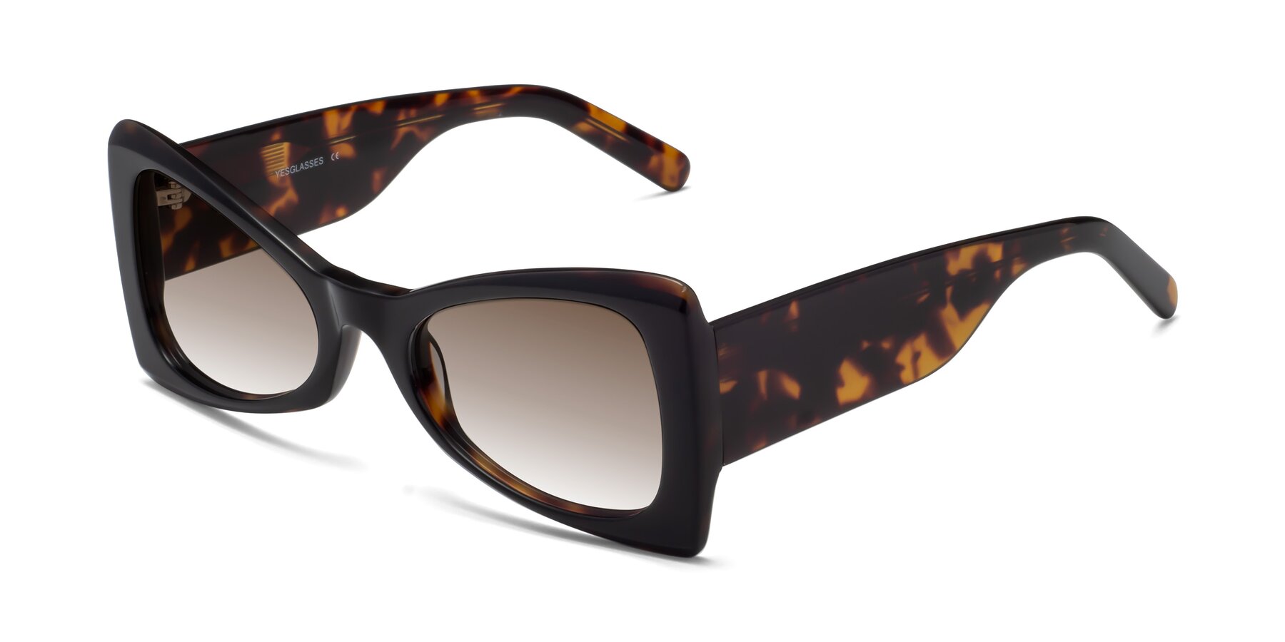 Angle of 1564 in Black-Tortoise with Brown Gradient Lenses