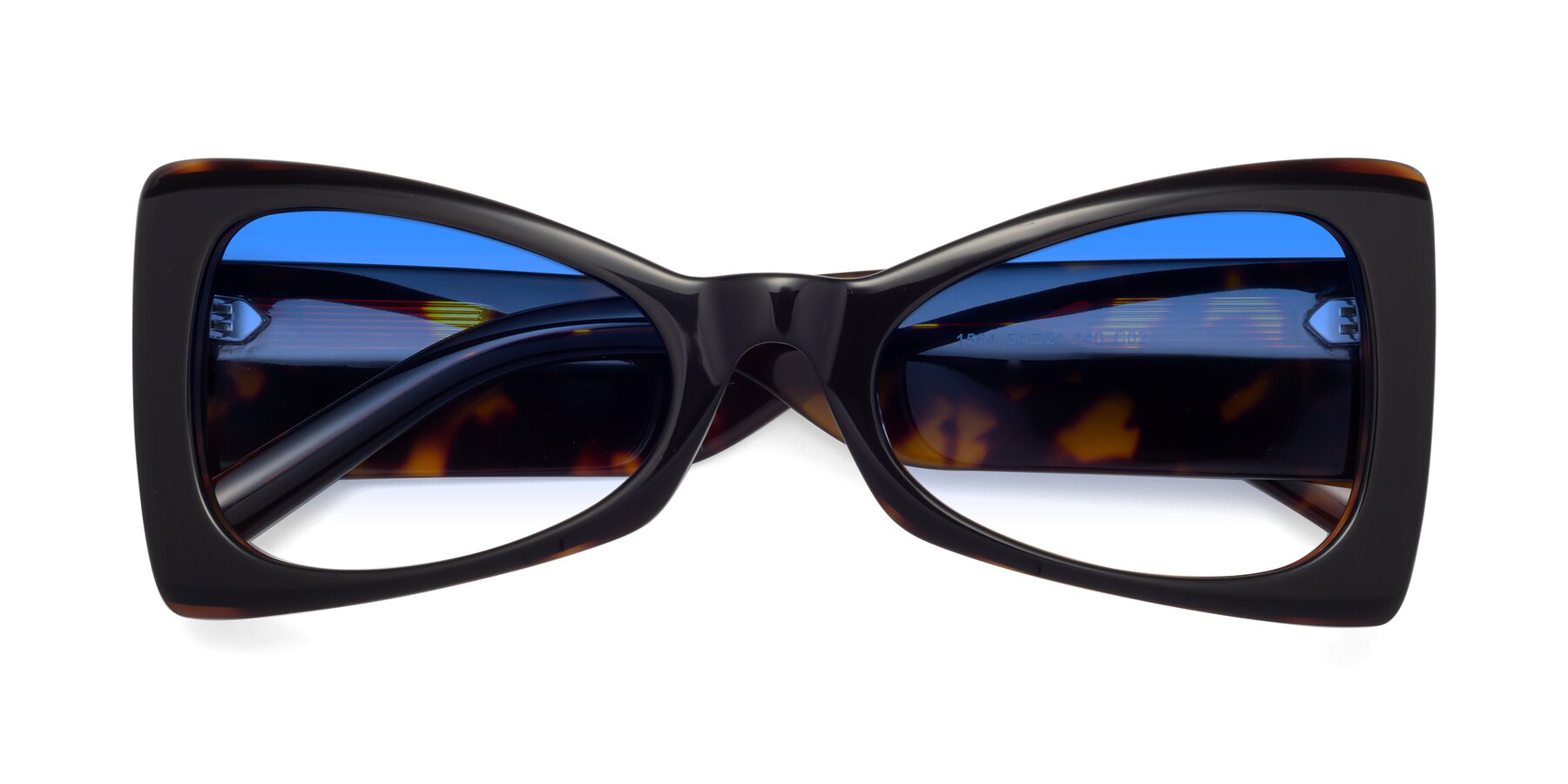 Folded Front of 1564 in Black-Tortoise with Blue Gradient Lenses