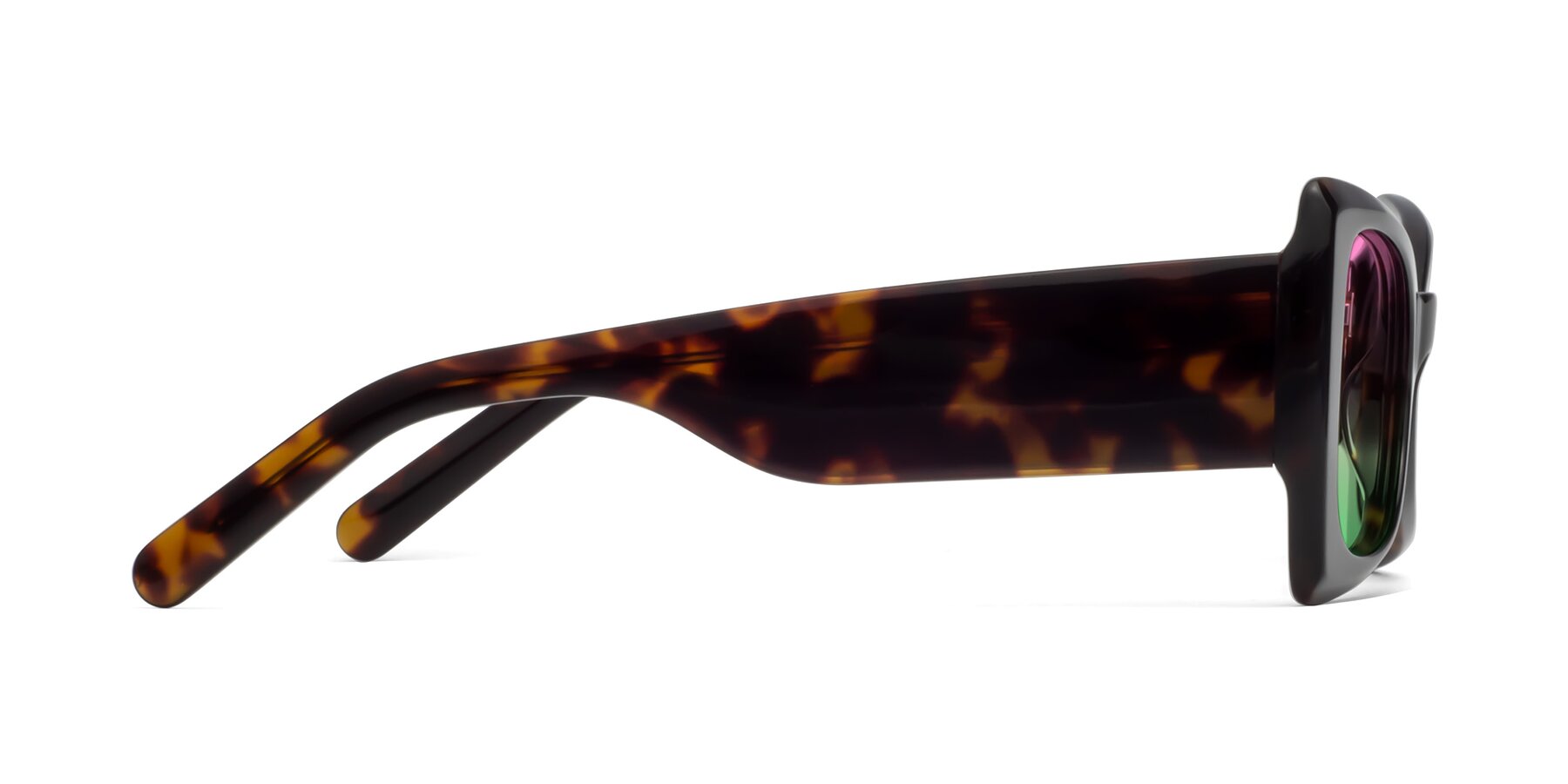 Side of 1564 in Black-Tortoise with Pink / Green Gradient Lenses