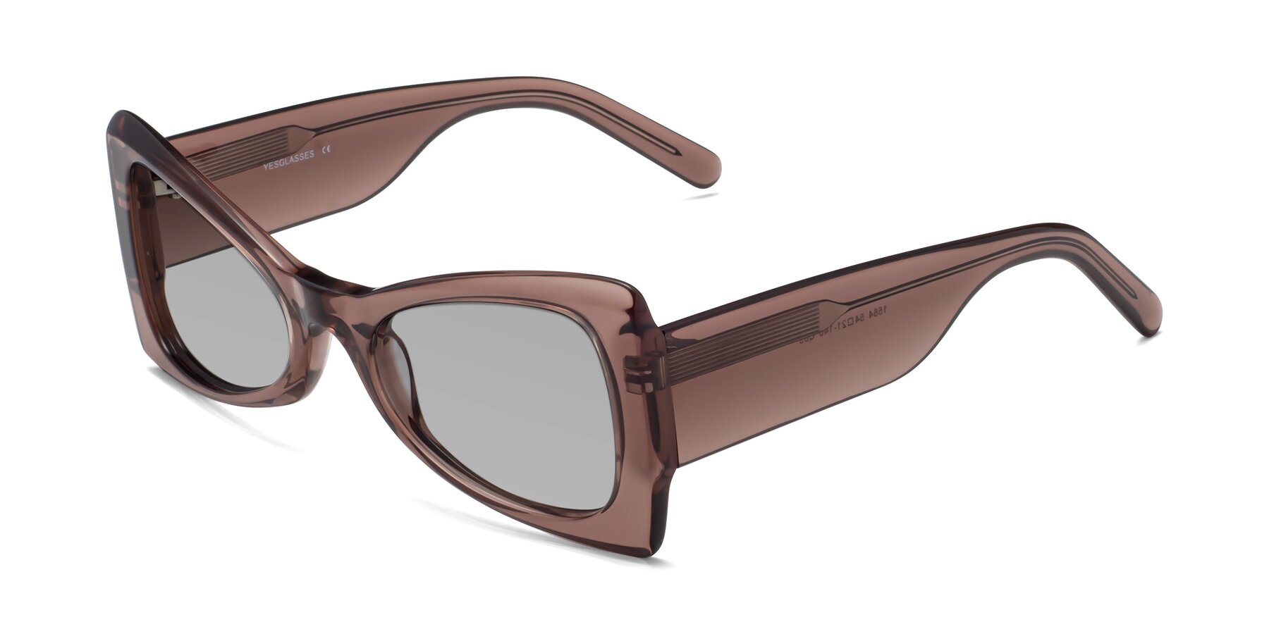 Angle of 1564 in Honey Brown with Light Gray Tinted Lenses