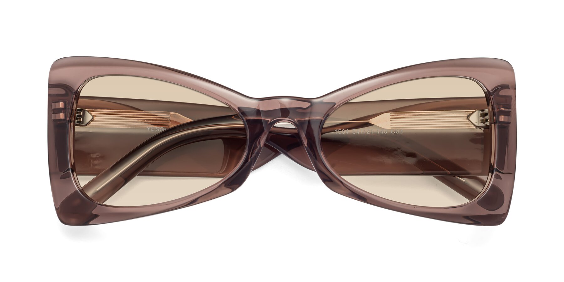 Folded Front of 1564 in Honey Brown with Light Brown Tinted Lenses