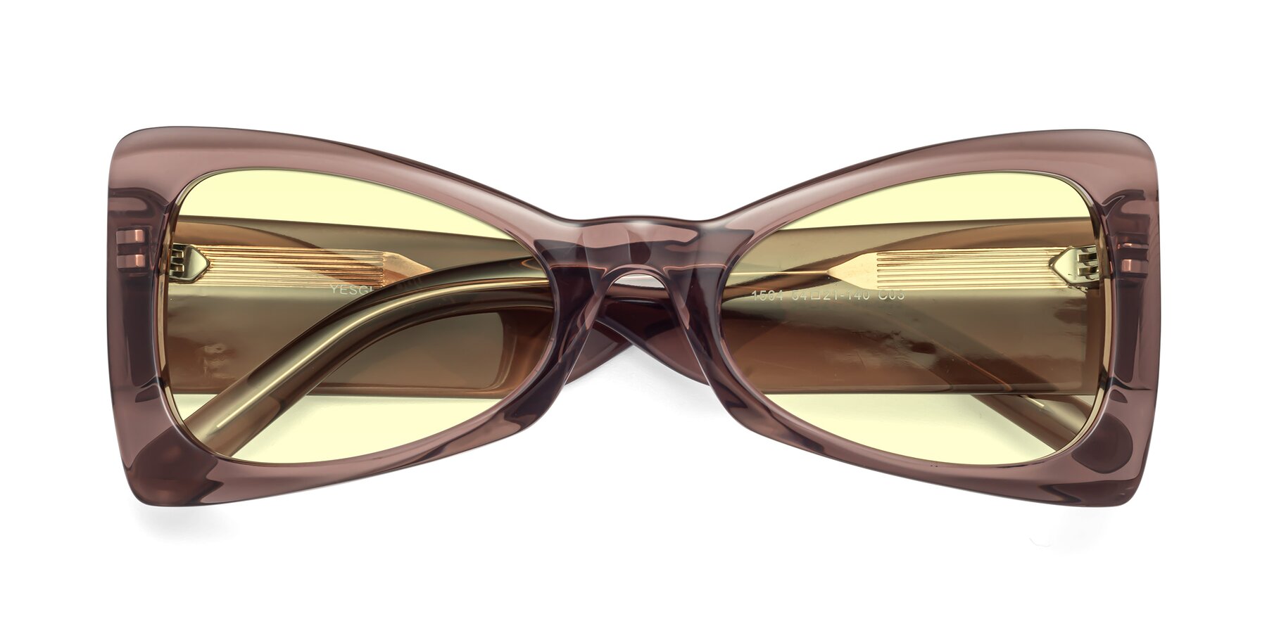 Folded Front of 1564 in Honey Brown with Light Yellow Tinted Lenses