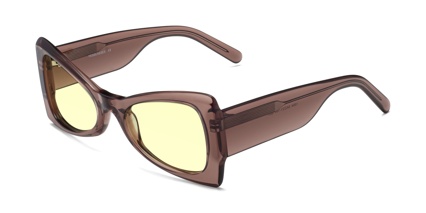 Angle of 1564 in Honey Brown with Light Yellow Tinted Lenses