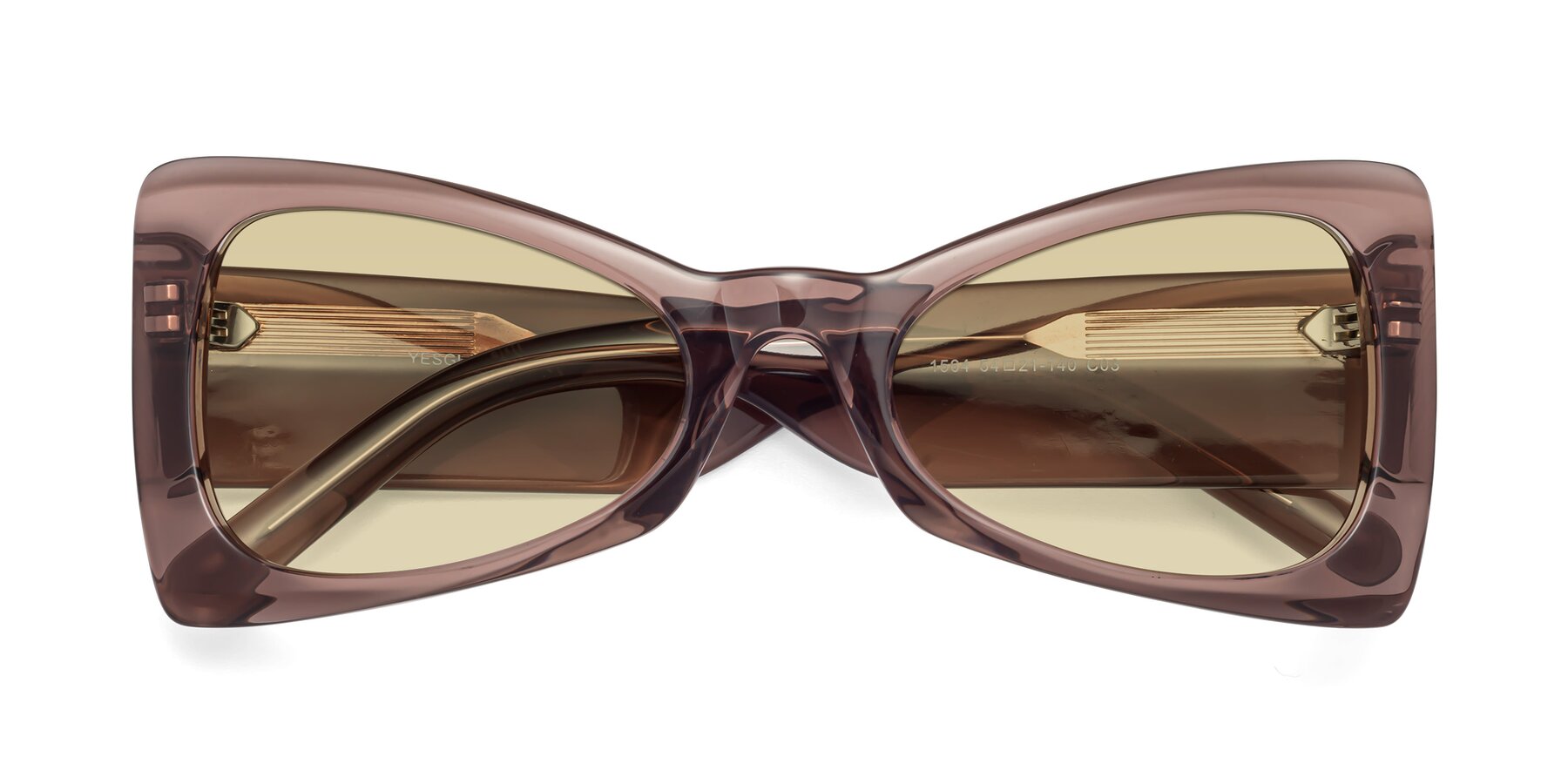 Folded Front of 1564 in Honey Brown with Light Champagne Tinted Lenses