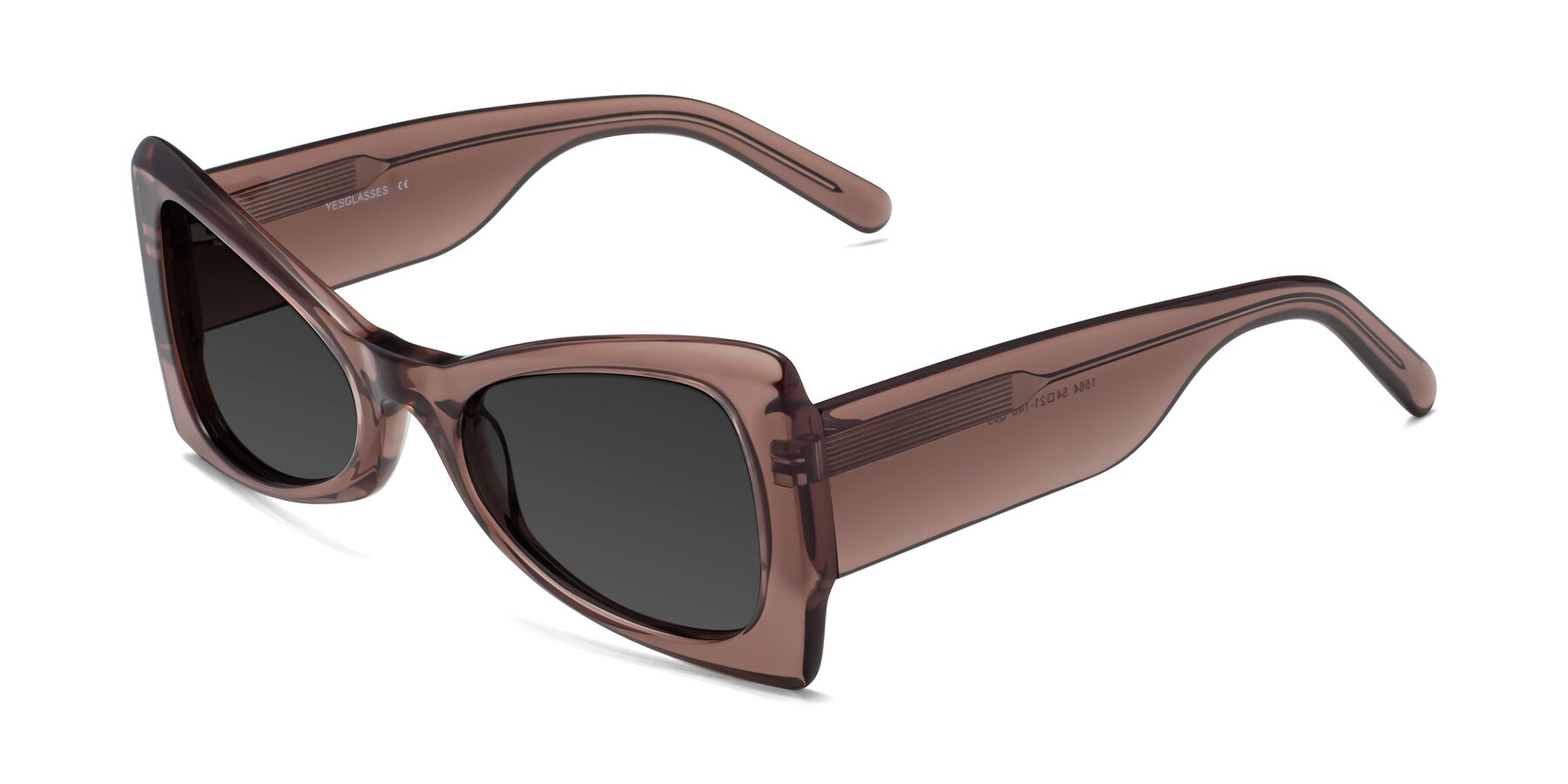 Angle of 1564 in Honey Brown with Gray Tinted Lenses