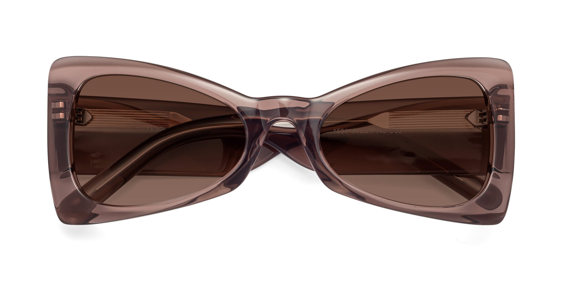 Folded Front of 1564 in Honey Brown with Brown Tinted Lenses