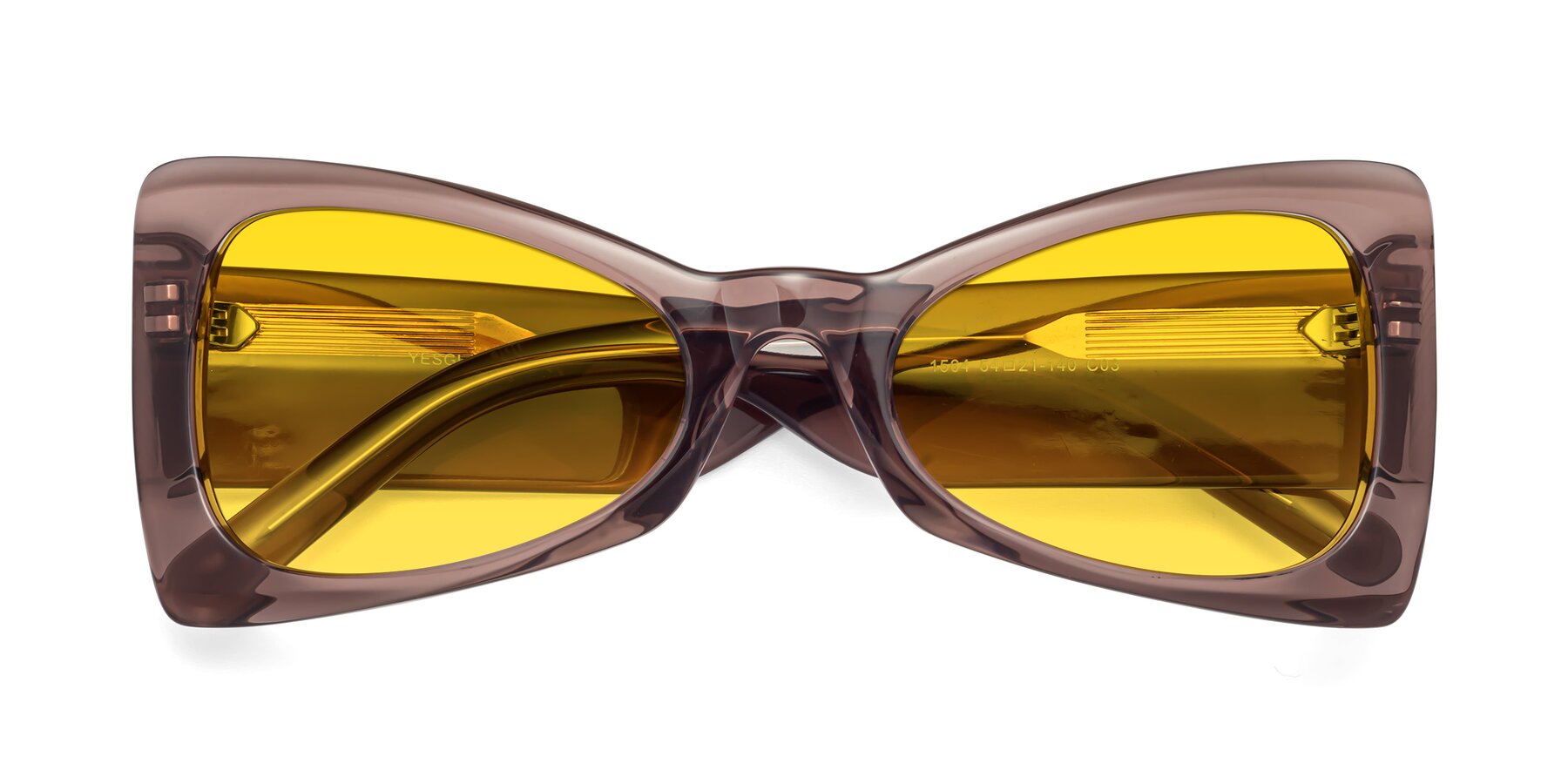 Folded Front of 1564 in Honey Brown with Yellow Tinted Lenses