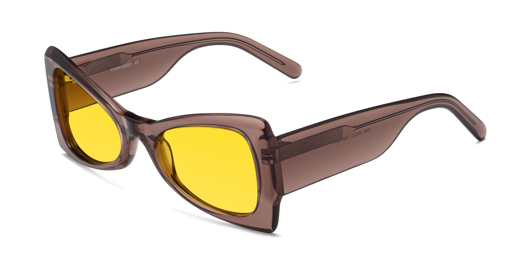 Angle of 1564 in Honey Brown with Yellow Tinted Lenses