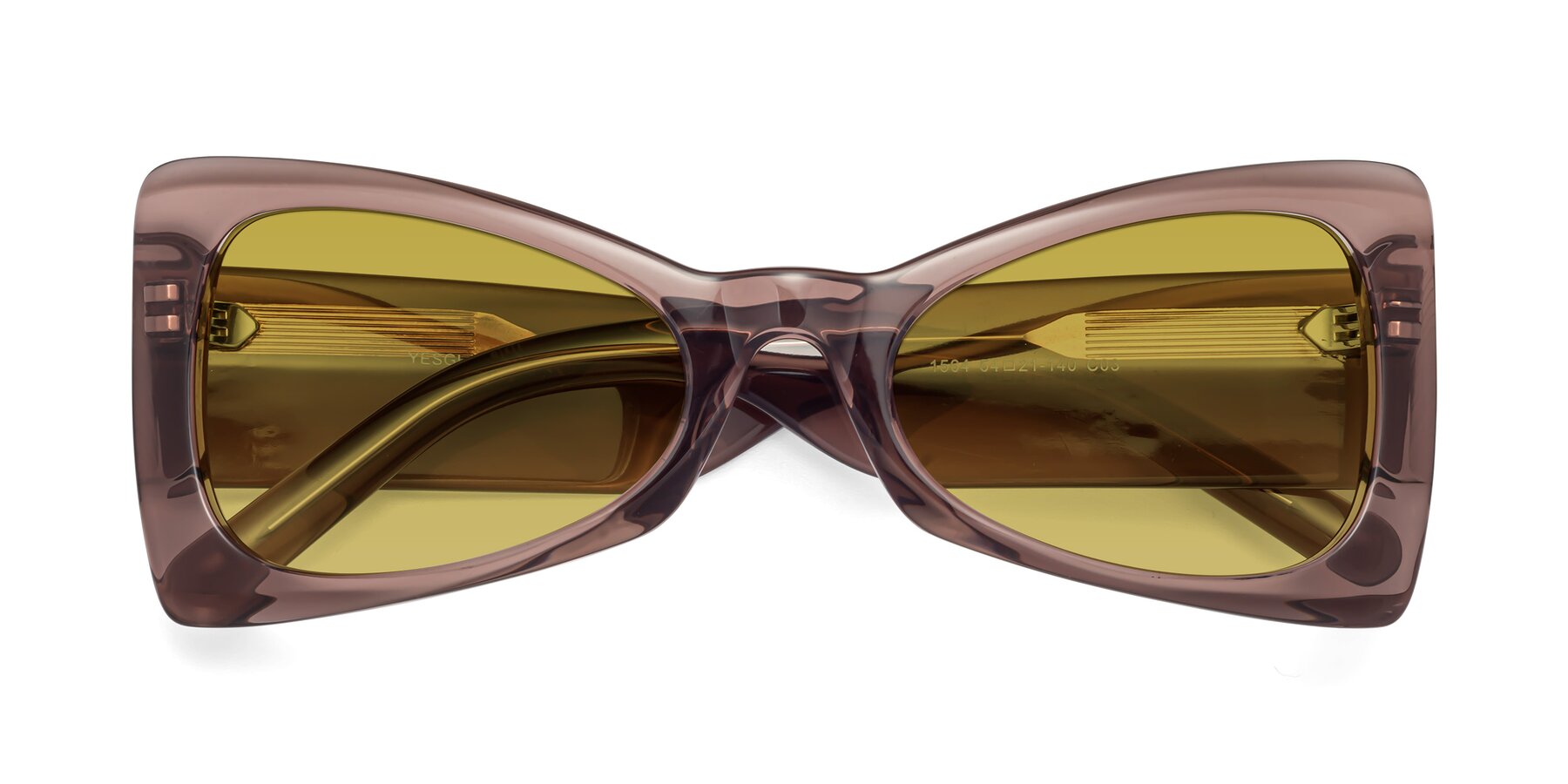 Folded Front of 1564 in Honey Brown with Champagne Tinted Lenses