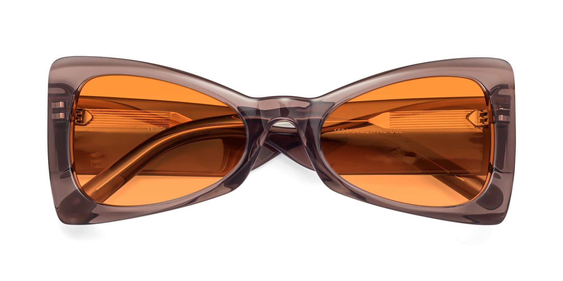 Folded Front of 1564 in Honey Brown with Orange Tinted Lenses