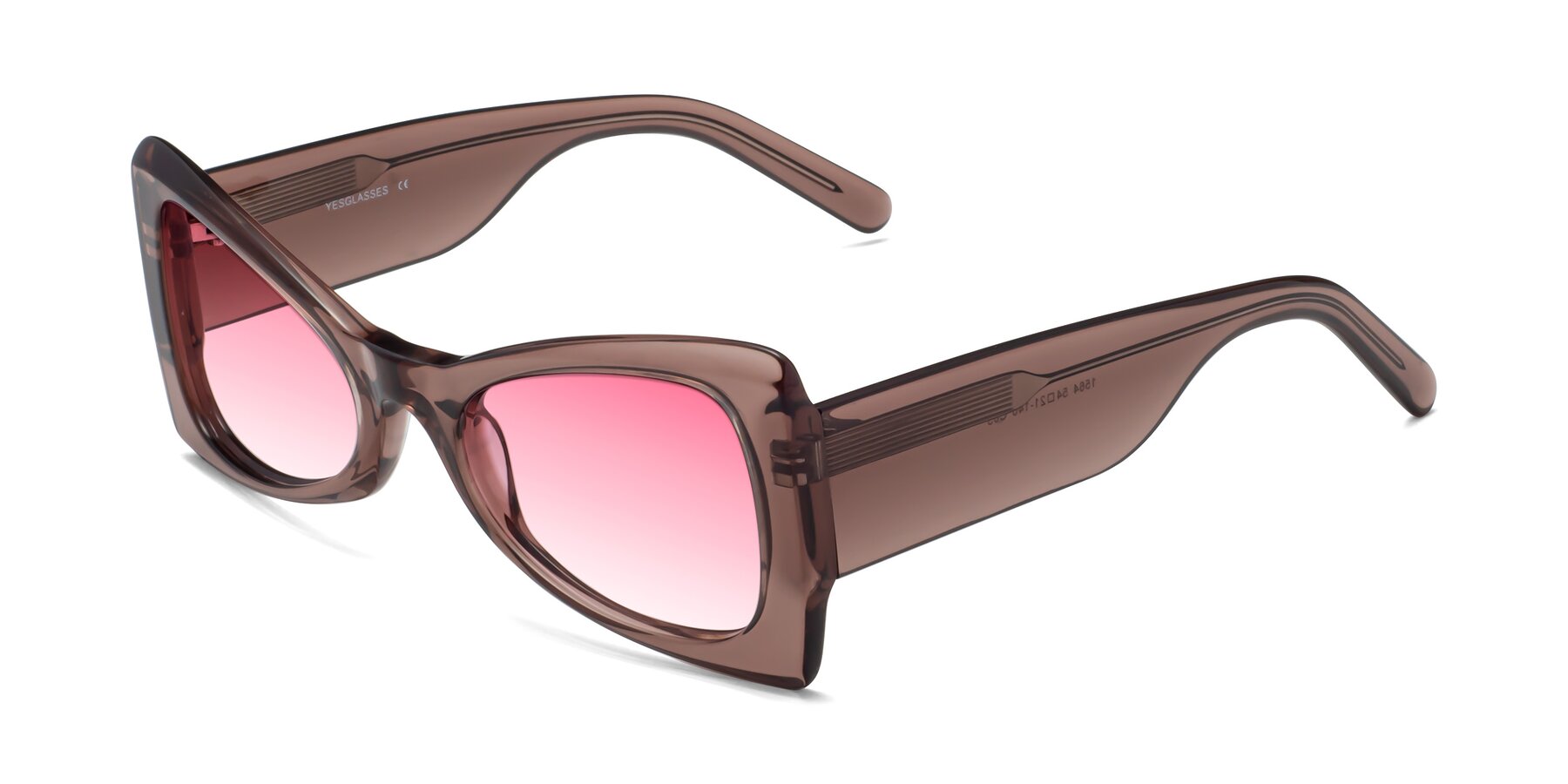 Angle of 1564 in Honey Brown with Pink Gradient Lenses