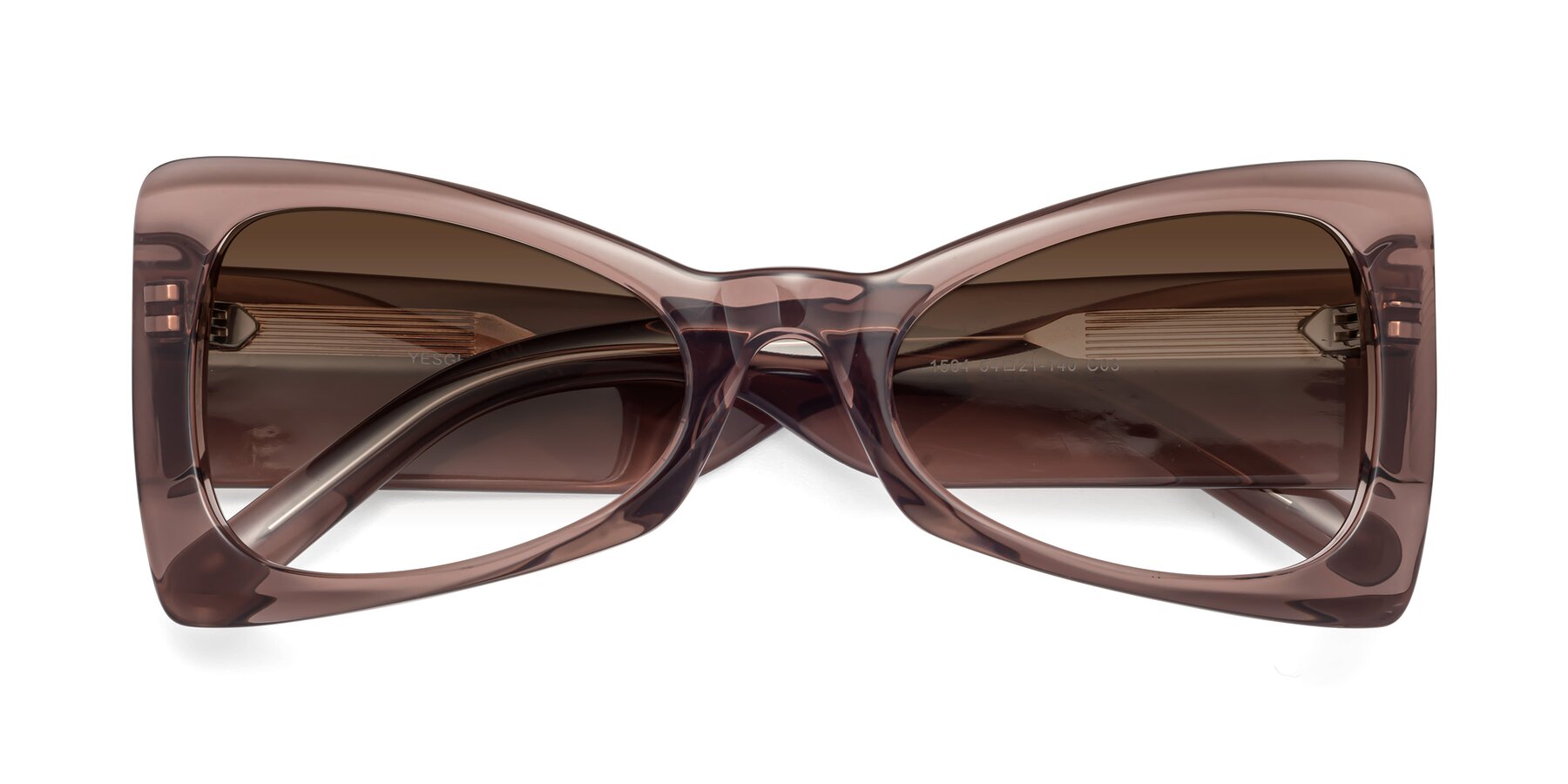 Folded Front of 1564 in Honey Brown with Brown Gradient Lenses
