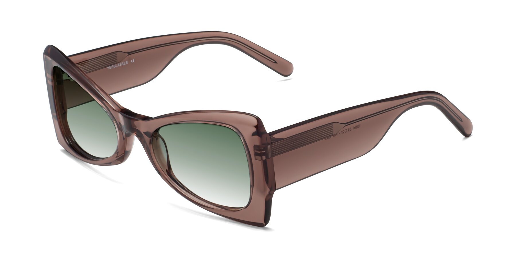 Angle of 1564 in Honey Brown with Green Gradient Lenses