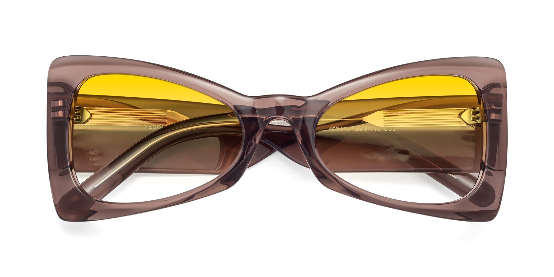 Folded Front of 1564 in Honey Brown with Yellow Gradient Lenses