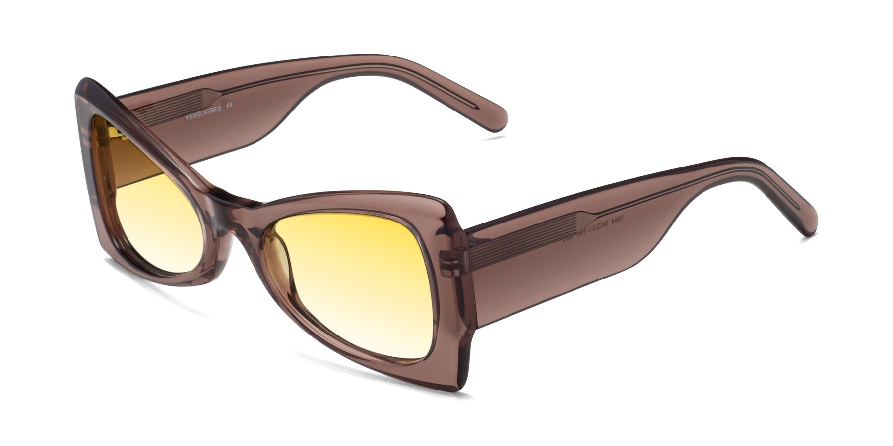 Angle of 1564 in Honey Brown with Yellow Gradient Lenses