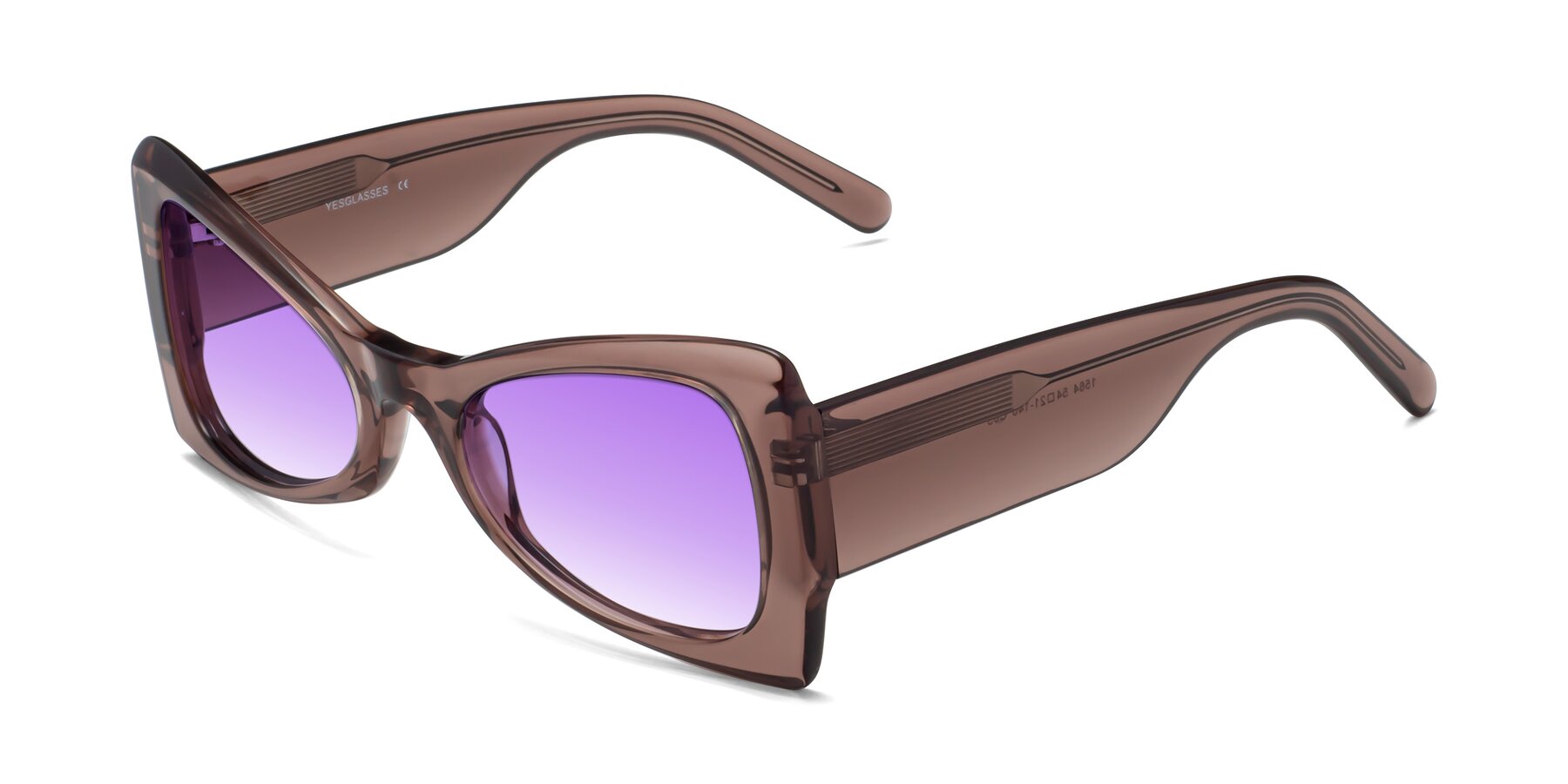 Angle of 1564 in Honey Brown with Purple Gradient Lenses