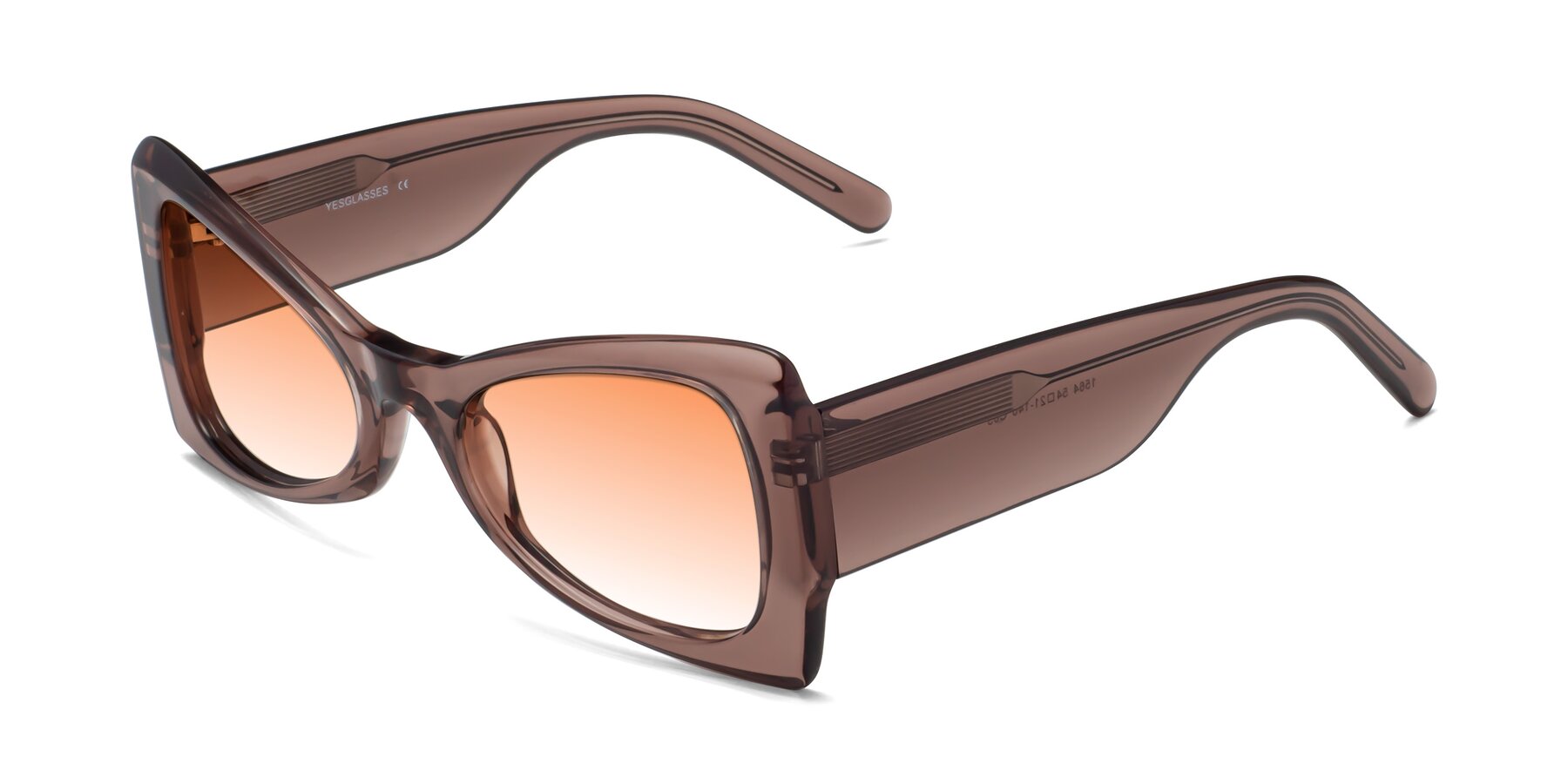Angle of 1564 in Honey Brown with Orange Gradient Lenses