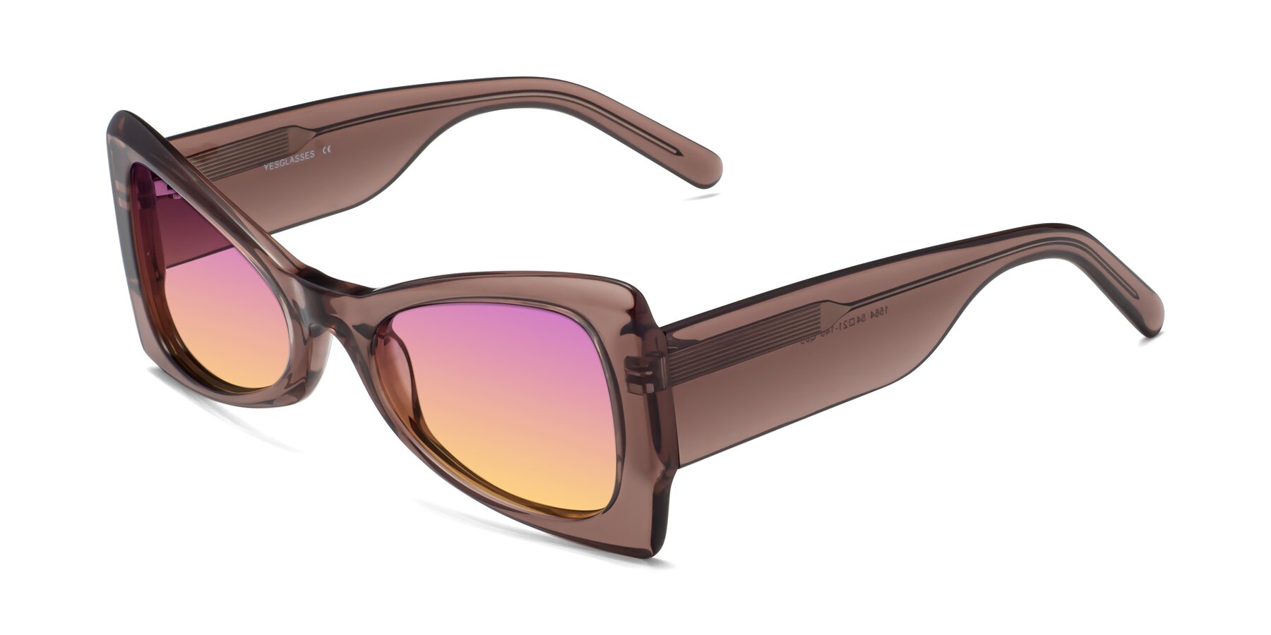 Angle of 1564 in Honey Brown with Purple / Yellow Gradient Lenses