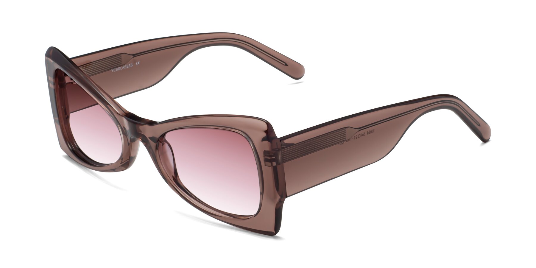 Angle of 1564 in Honey Brown with Garnet Gradient Lenses