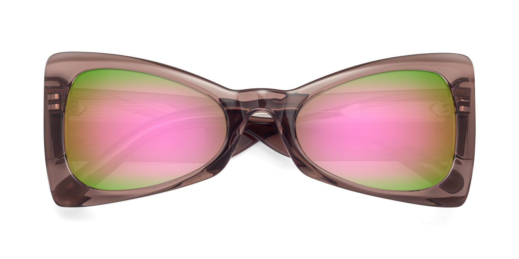 Folded Front of 1564 in Honey Brown with Pink Mirrored Lenses