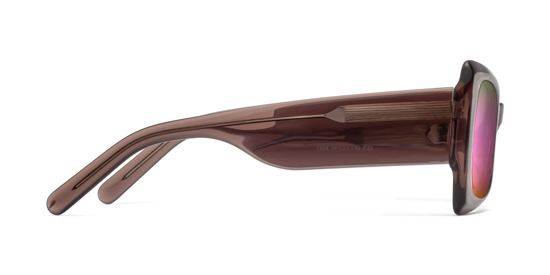 Side of 1564 in Honey Brown with Pink Mirrored Lenses