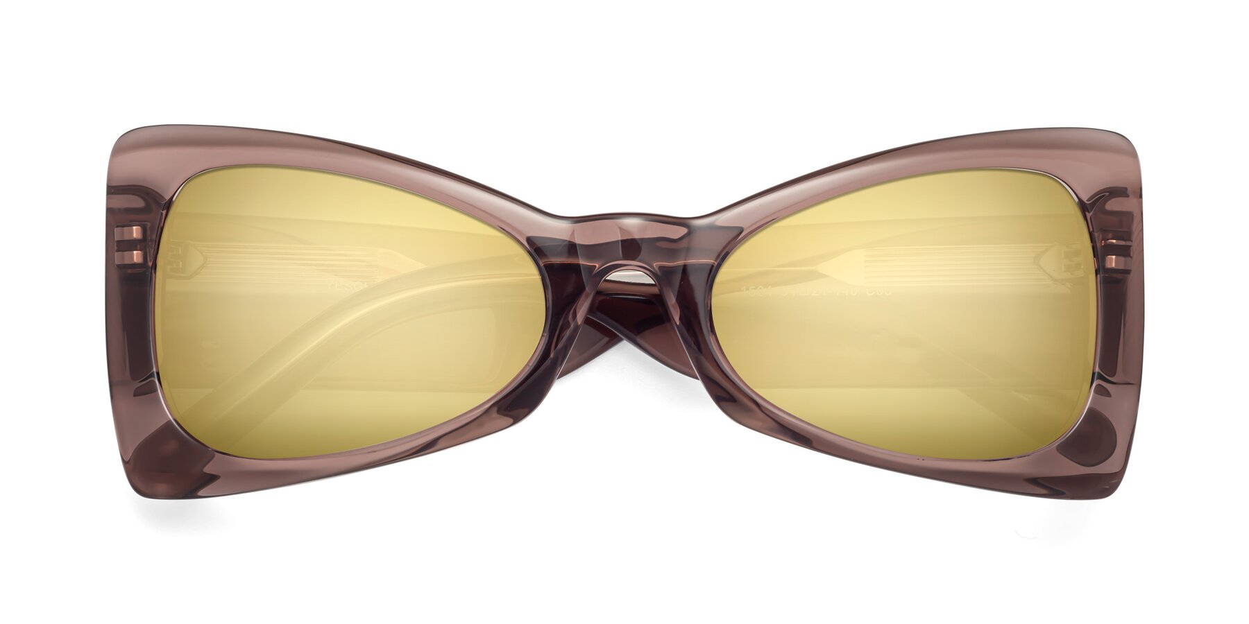Folded Front of 1564 in Honey Brown with Gold Mirrored Lenses