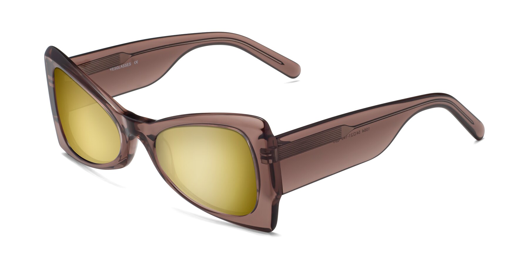 Angle of 1564 in Honey Brown with Gold Mirrored Lenses