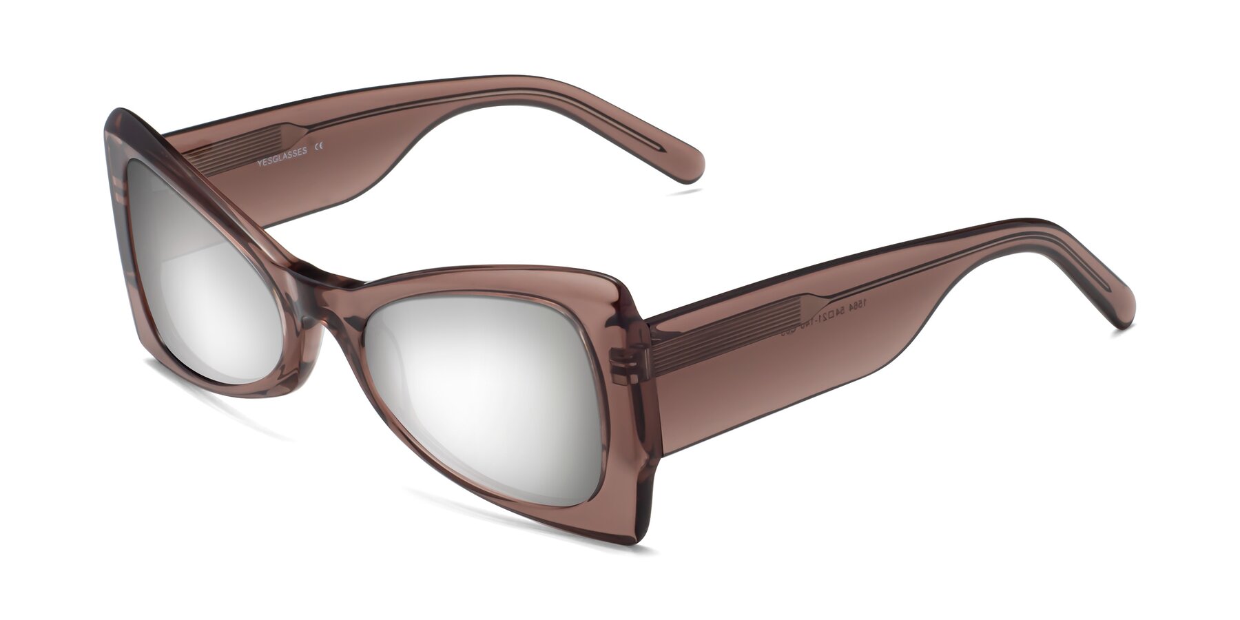 Angle of 1564 in Honey Brown with Silver Mirrored Lenses