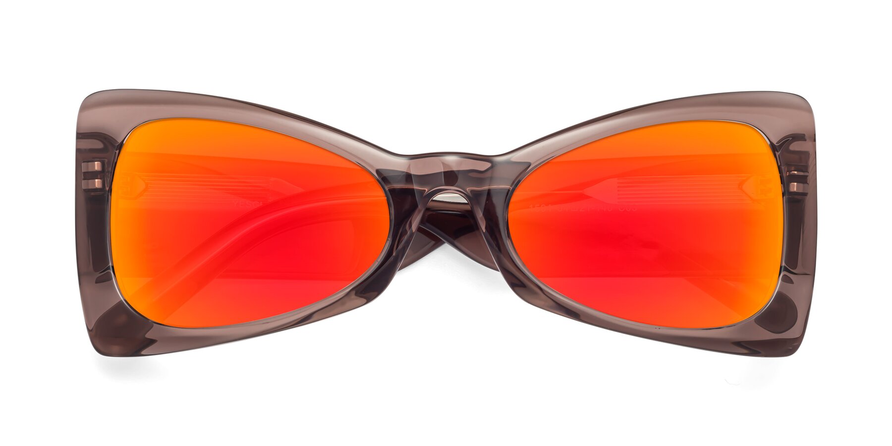 Folded Front of 1564 in Honey Brown with Red Gold Mirrored Lenses