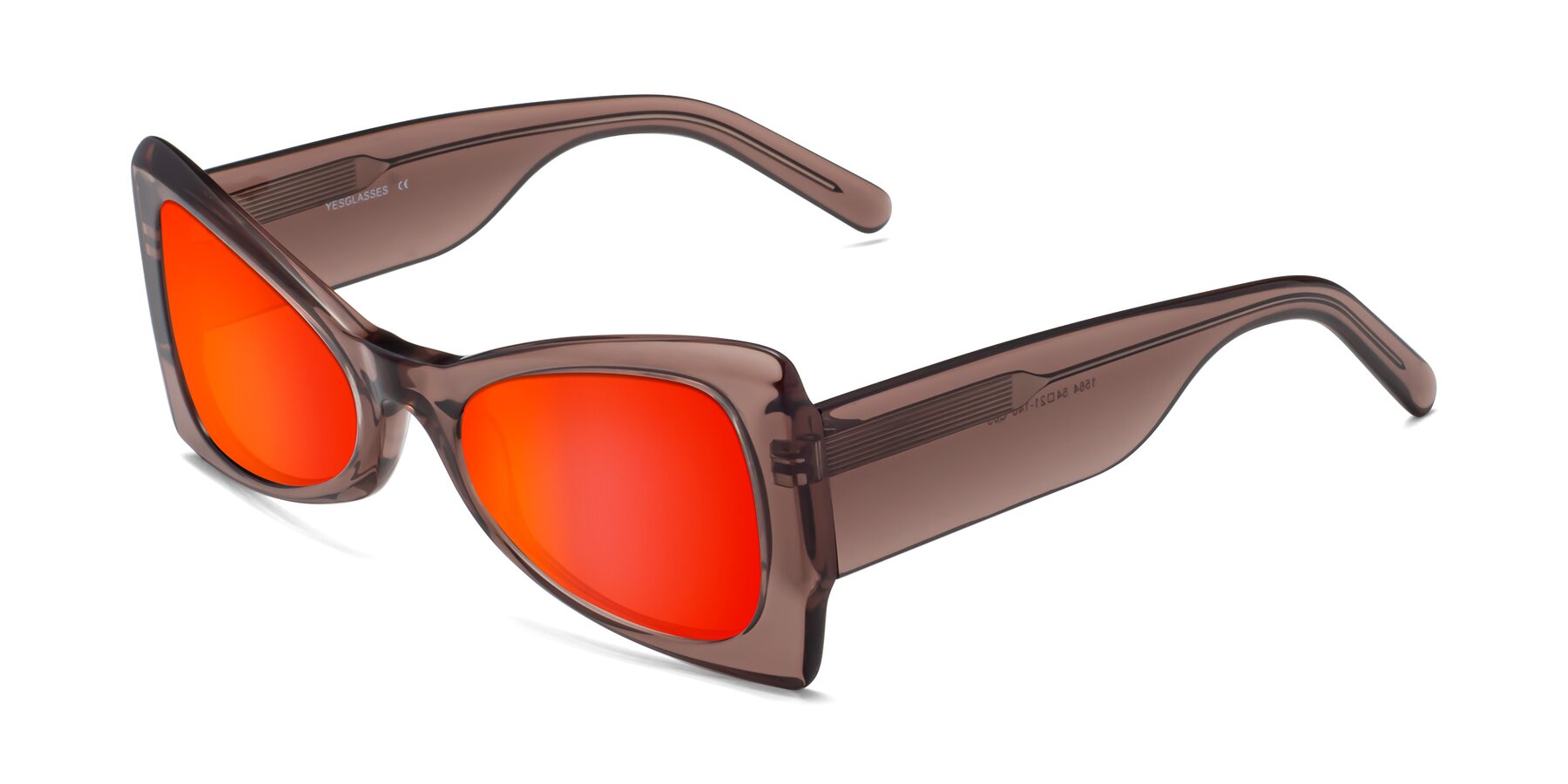 Angle of 1564 in Honey Brown with Red Gold Mirrored Lenses