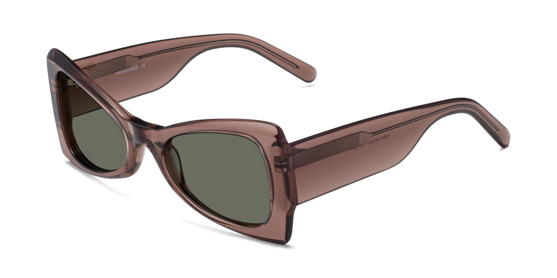 Angle of 1564 in Honey Brown with Gray Polarized Lenses