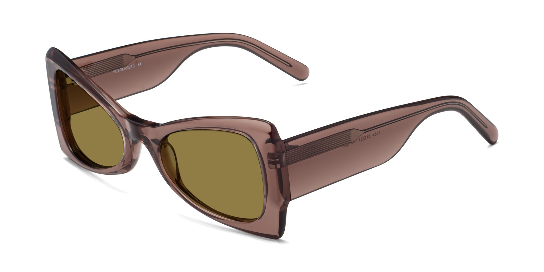 Angle of 1564 in Honey Brown with Brown Polarized Lenses