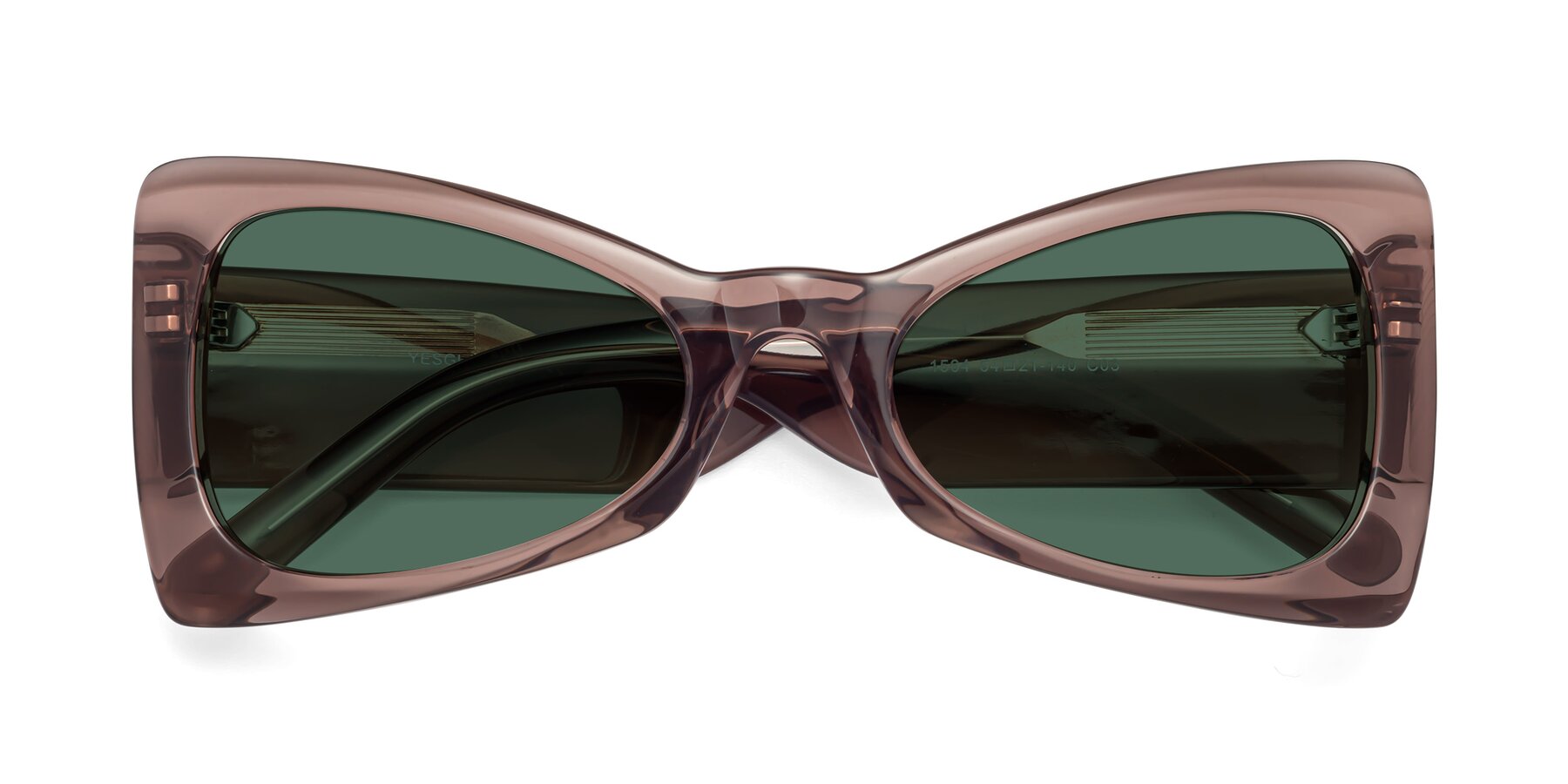 Folded Front of 1564 in Honey Brown with Green Polarized Lenses