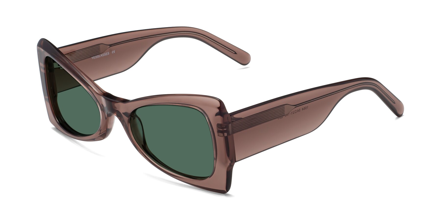 Angle of 1564 in Honey Brown with Green Polarized Lenses