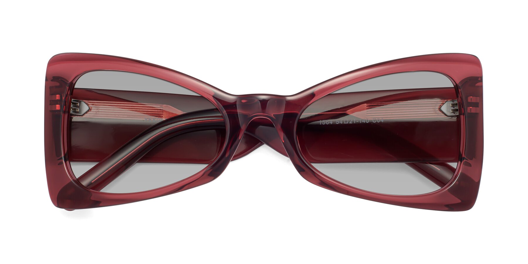 Folded Front of 1564 in Wine with Light Gray Tinted Lenses