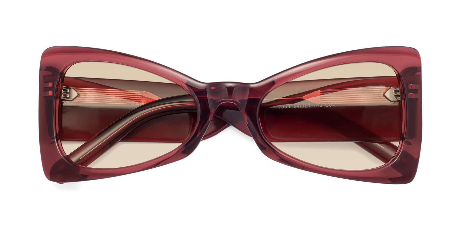 Folded Front of 1564 in Wine with Light Brown Tinted Lenses