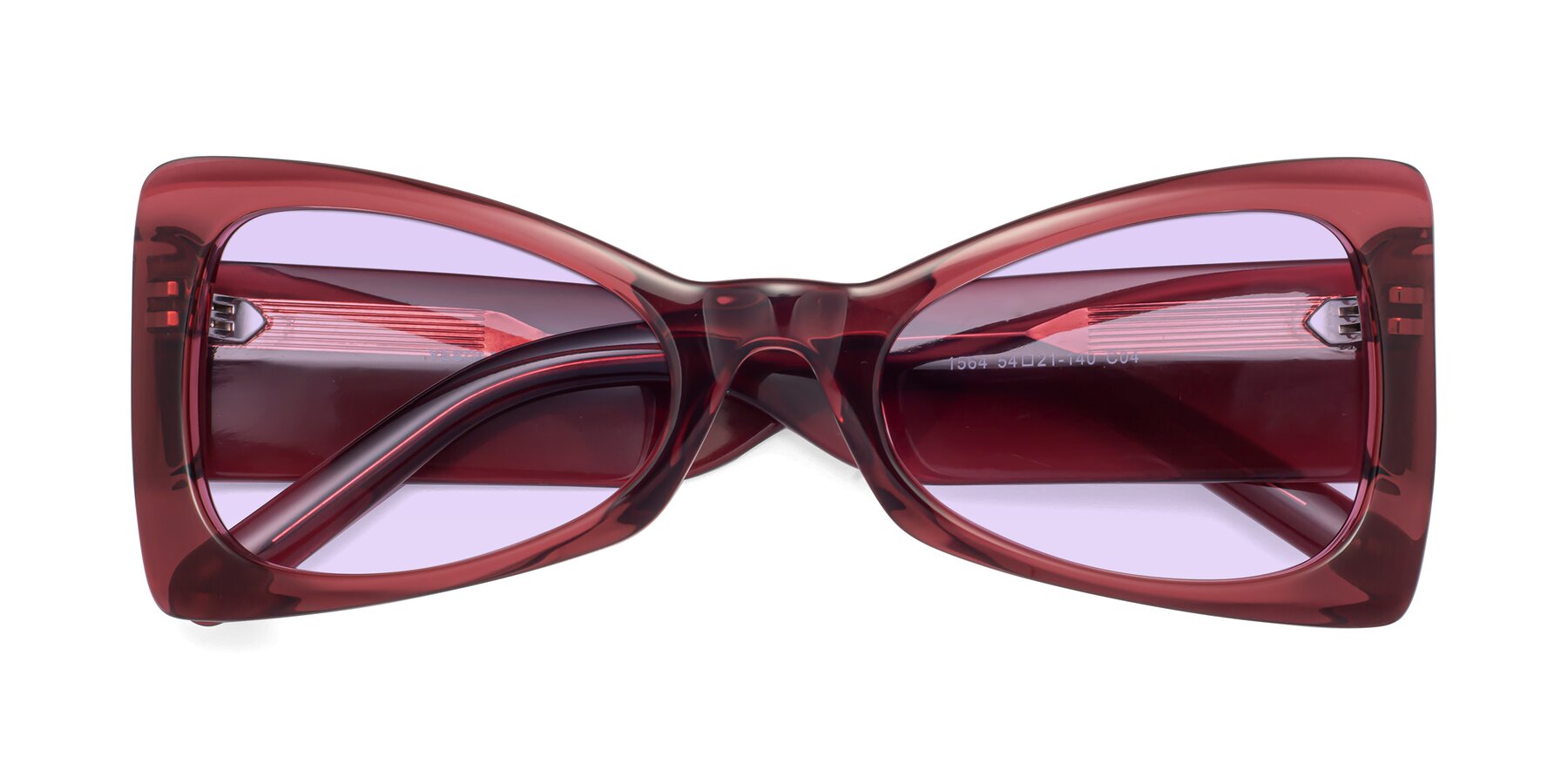 Folded Front of 1564 in Wine with Light Purple Tinted Lenses