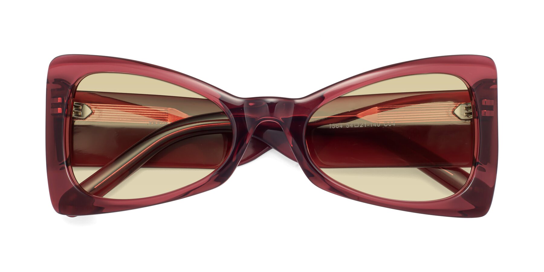 Folded Front of 1564 in Wine with Light Champagne Tinted Lenses