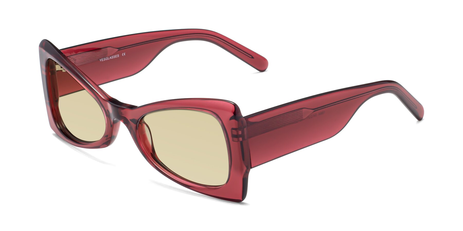 Angle of 1564 in Wine with Light Champagne Tinted Lenses
