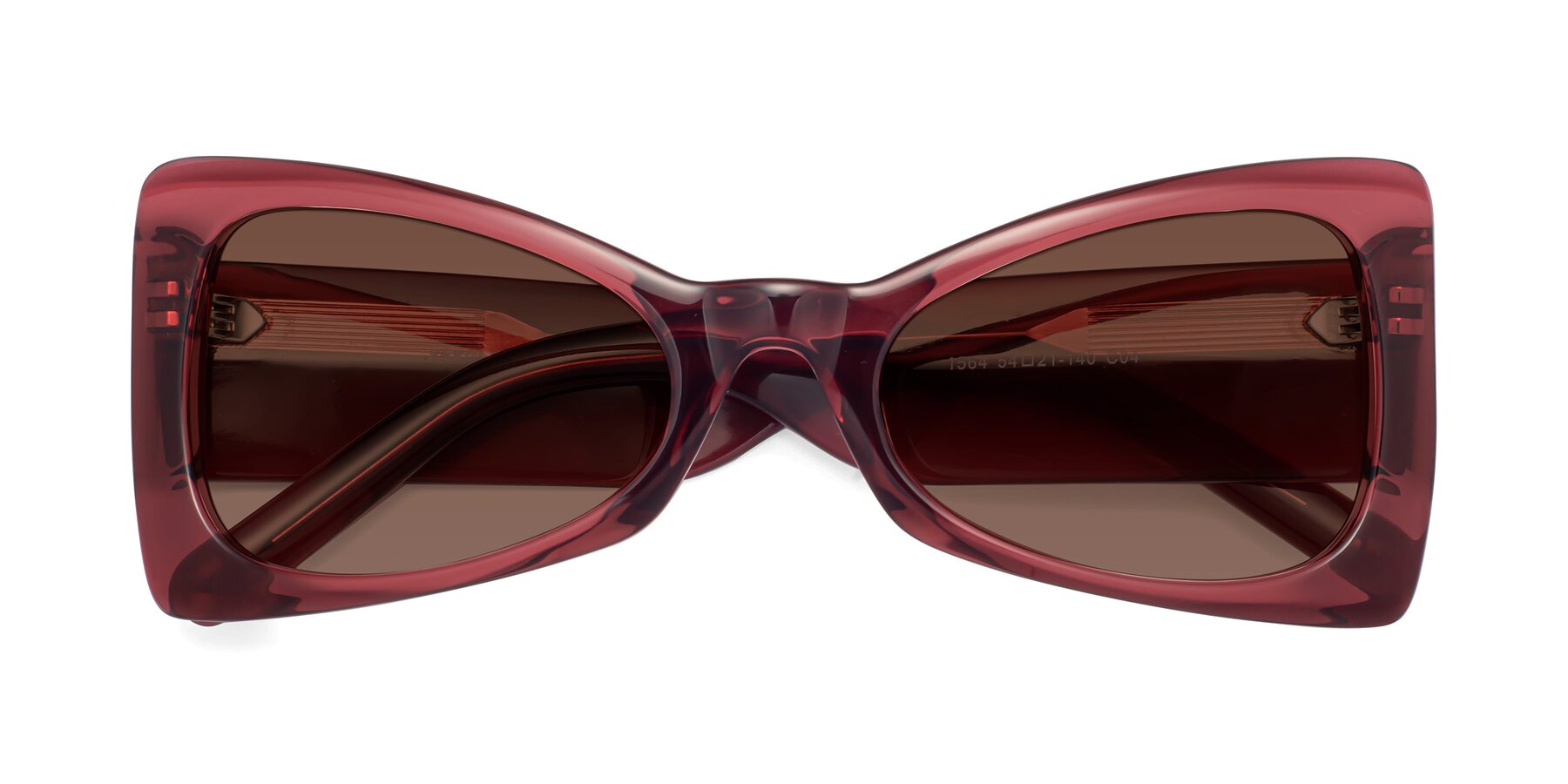 Folded Front of 1564 in Wine with Brown Tinted Lenses